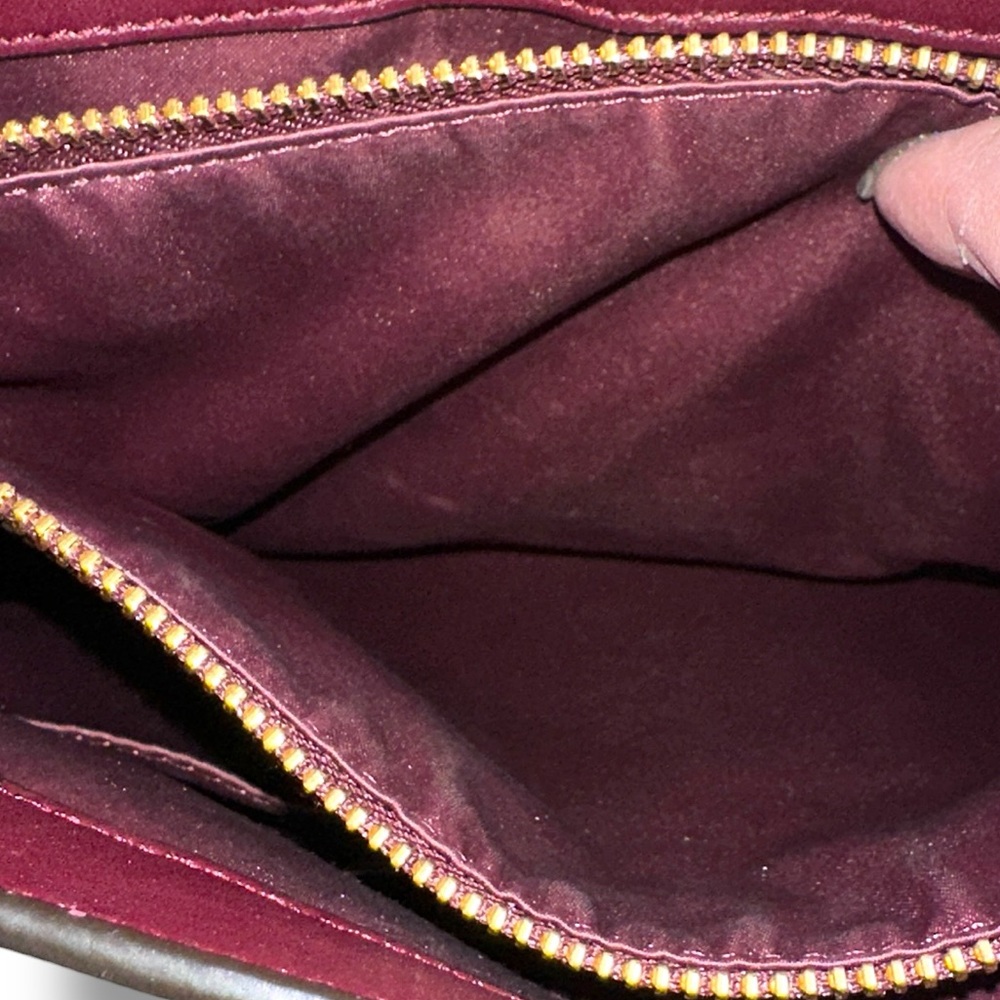 Coach Park Hair Calf Turnlock Flap Satchel Bag Leopard Oxblood Burgundy 2013 - Picture 8 of 11